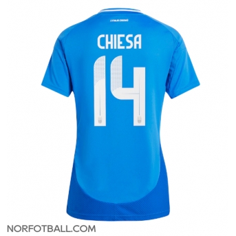 Billige Fotballdrakt Italia Federico Chiesa #14 Replika Hjemmedrakt Dame EM 2024 Kortermet